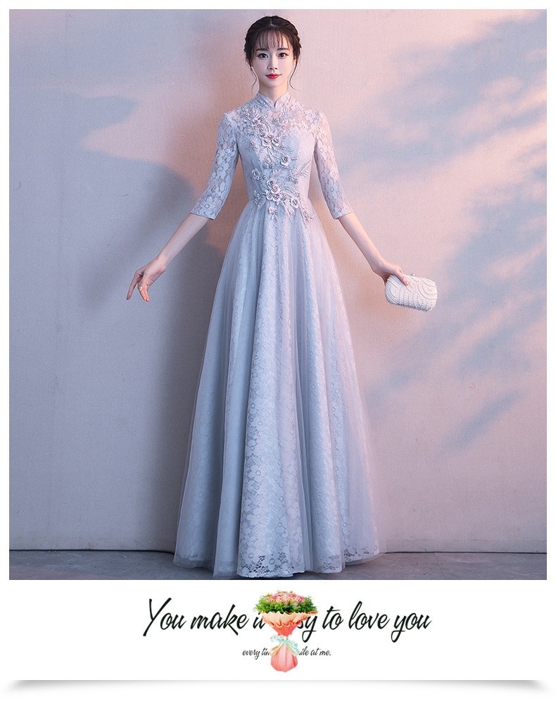 Outono novo anfitrião elegante atmosfera digna princesa banquete vestido de emagrecimento