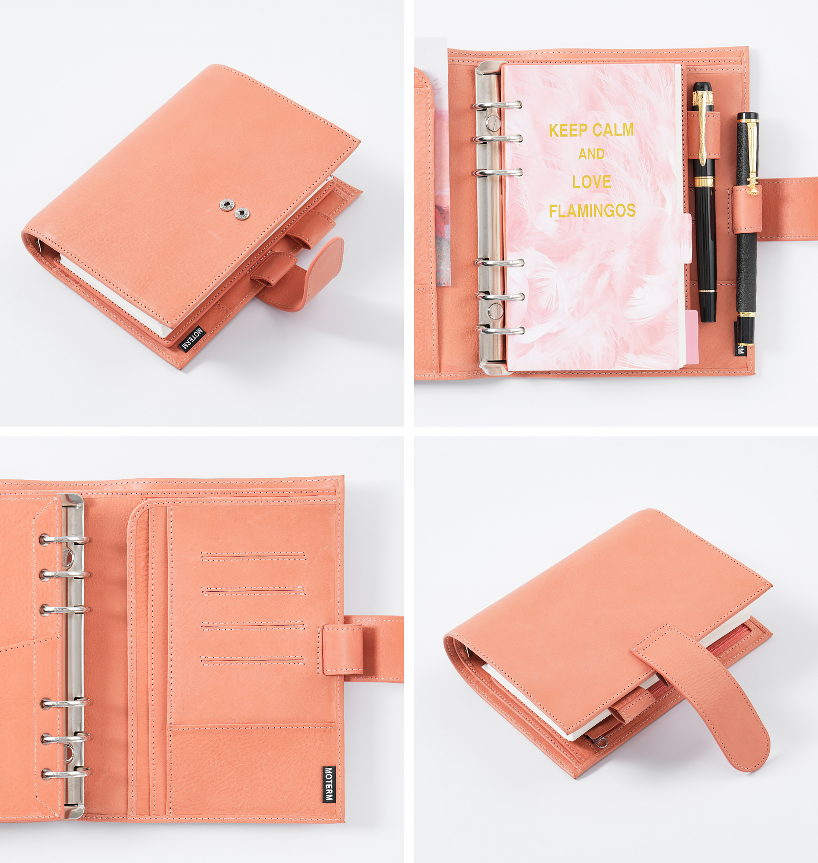 Moterm フルグレイン ベジタン レザー パーソナル サイズ リュクス 2.0 リング プランナー ノートブック 30MM リング付き アジェンダ オーガナイザー 日記ジャーナル