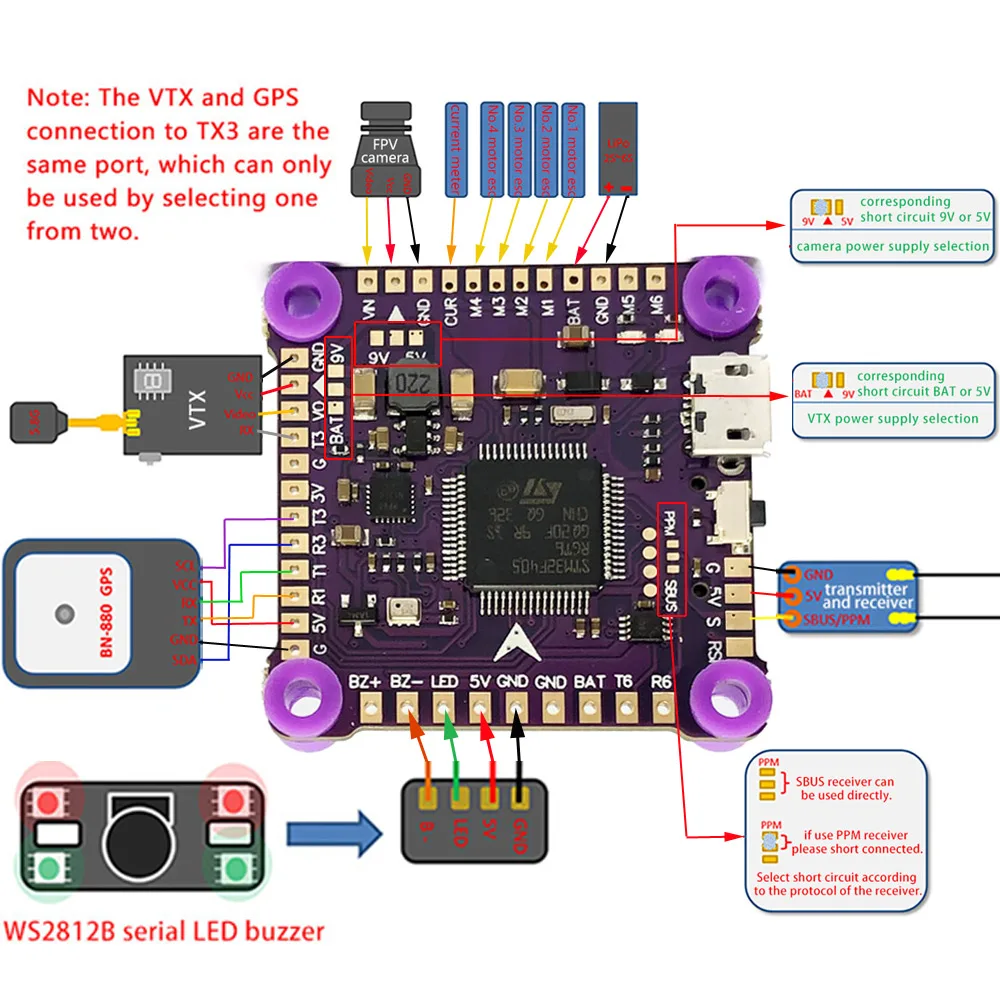 F405 V3 3-6S 30X30 FC & BLHELIS 50A 60A ESC FPV Stack BMP280 F405 Flight Controller 4in1 ESC สําหรับ RC FPV Freestyle Drone รุ่น