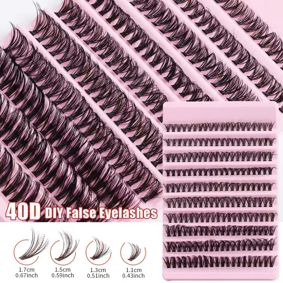 개별 속눈썹 8-16mm 200pcs 클러스터 속눈썹 자연 모양 혼합 트레이 DIY 속눈썹 확장 볼륨 속눈썹 클러스터 속눈썹 긴