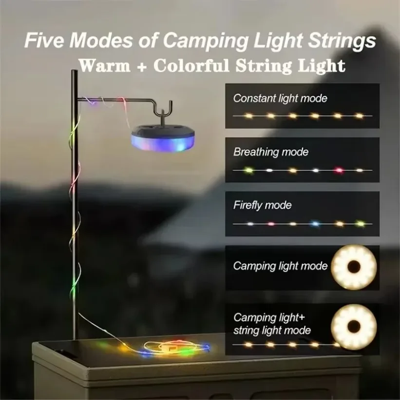 LED キャンプランプストリップ雰囲気 10 メートルの長さ防水リサイクル可能なライトベルト屋外庭の装飾ランプテントルーム用