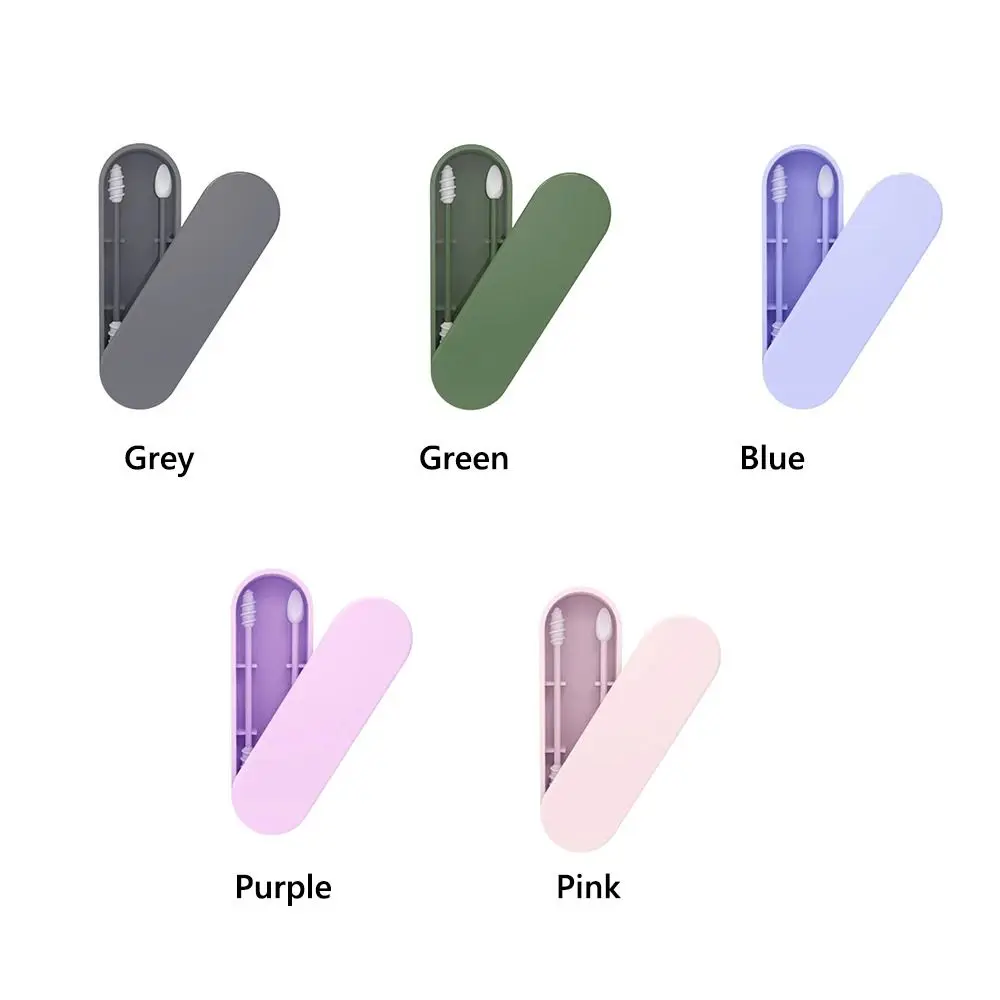 1 Juego de hisopo de algodón de silicona multiusos de doble punta, hisopo de algodón de maquillaje Multicolor de silicona, palillo de oreja impermeable para la vida diaria