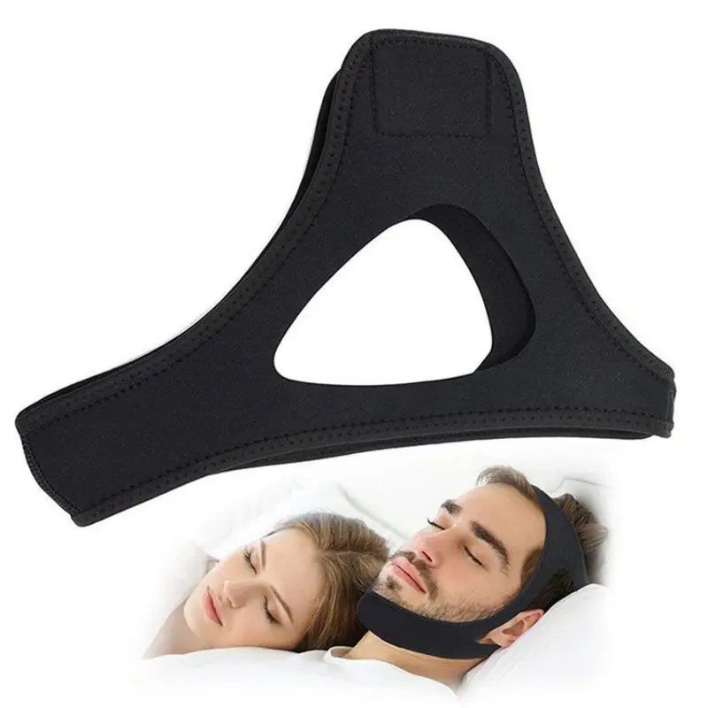 สีดํา Anti-snoring Band เปิดปาก Breathing Corrective Anti-snoring Chin REST Sleep เปิดปาก REST