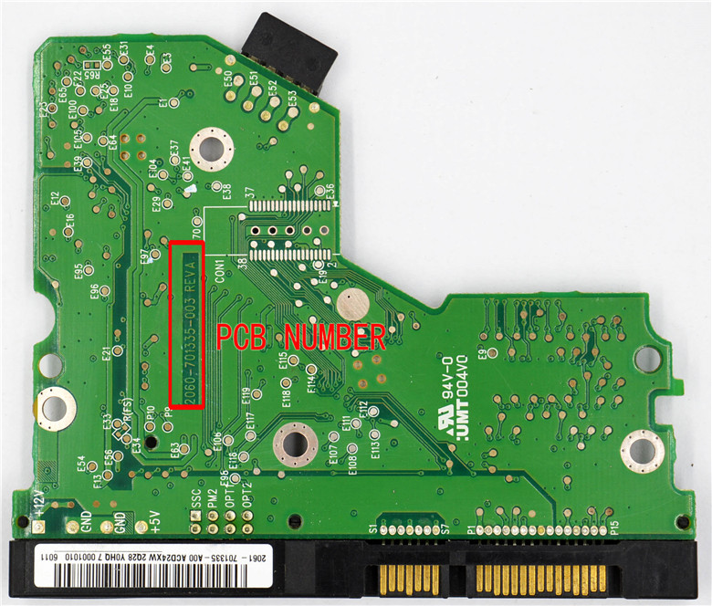 2060- 701335 -005 REV A 2060- 701335 -003, 701335 -006 , 701335 -007 / Placa de circuito de disco rígido Western Digital 2061- 701335 -B00