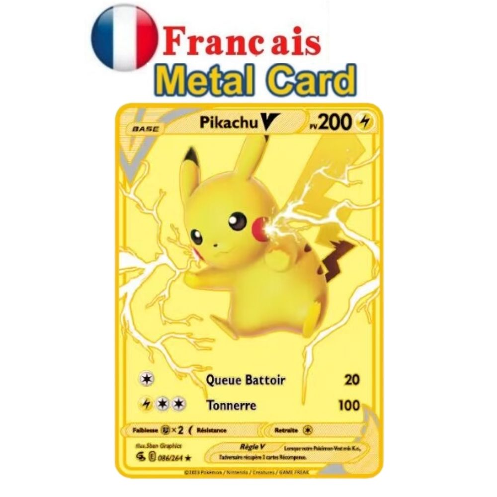 Tarjeta de monstruo de bolsillo francés, carta de monstruo de bolsillo de Metal, tarjeta de hierro de monstruo de bolsillo español Mewtwo Pikachu Gx Charizard Vmax