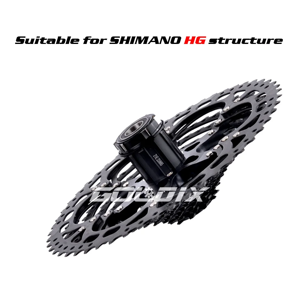 GOLDIX สีดํา MTB CASSETTE 8/9/10/11/12 ความเร็ว 40/42/46/50/50T K7 8/9/10/11/12 V จักรยาน Freewheel จักรยานเฟืองสําหรับ Shimano/SRAM