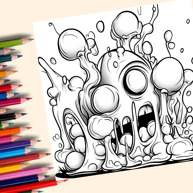 Libro para colorear con grafiti conjunto Libro de imágenes para adultos