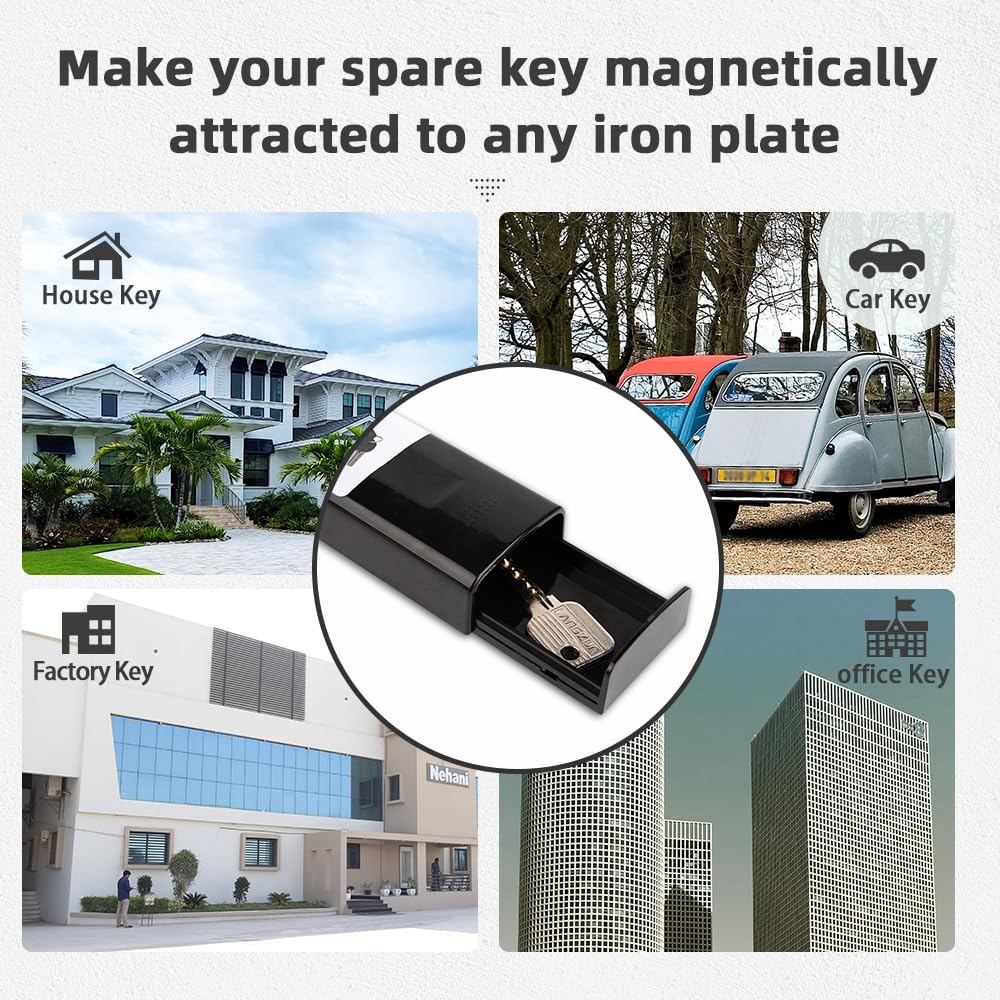 Magnetic Key Hider ซ่อนกุญแจแม่เหล็กรถนอกกล่องกุญแจแม่เหล็กสําหรับรถยนต์ เรือ เช่าและกรณีฉุกเฉิน Safe Spare Key Holde