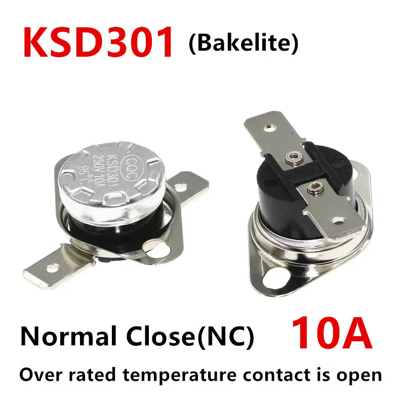 KSD301 KSD302 40-300degree Ceramic 10A 16A 250V Normally Closed Open Temperature Switch Thermostat45C 75C 85C 90C 135C 220C 300C