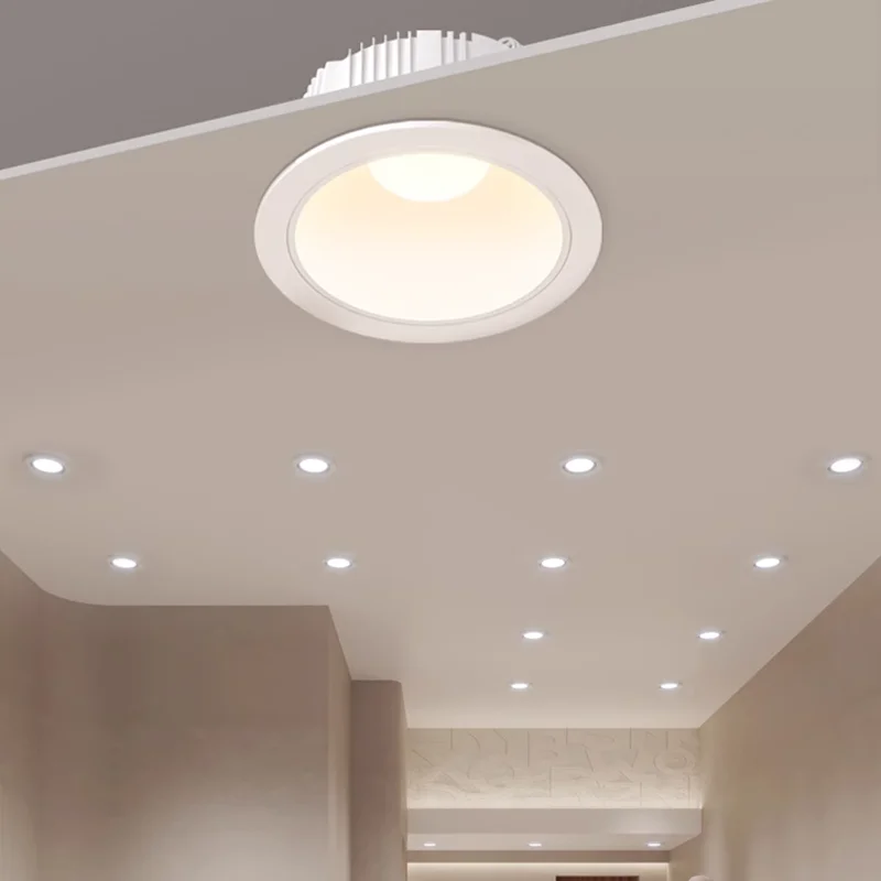 CRI 97 luces empotrables LED regulables antideslumbrantes 7W9W12W15W18W20W24W COB lámpara de techo focos AC110-230V + unidad Led