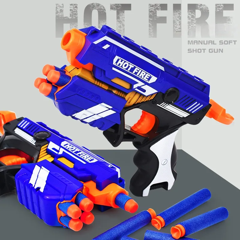 Pistola de juguete Manual de balas blandas, lanzador de dardos de espuma EVA, juguete de batalla interactivo para padres e hijos, utilería Cs para exteriores, 2 en 1