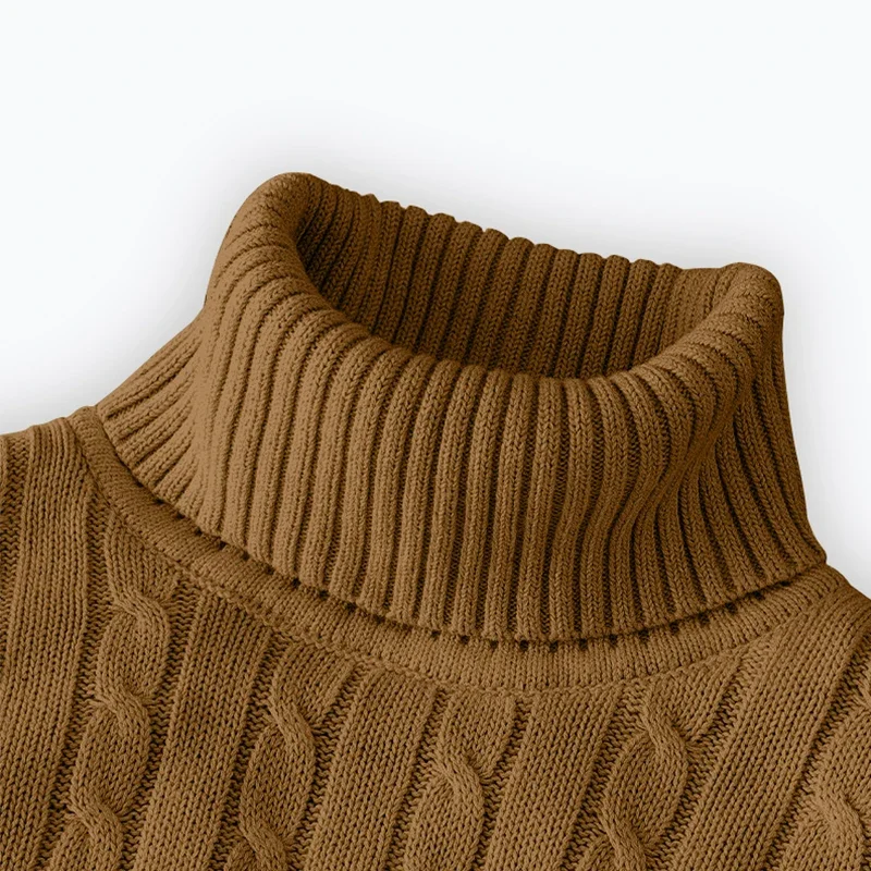 2025 Nieuwe Heren Trui Met Hoge Hals Effen Kleur Trui Gebreid Warm Casual Coltrui Sweatwear Wollen Heren Winter Outdoor Tops
