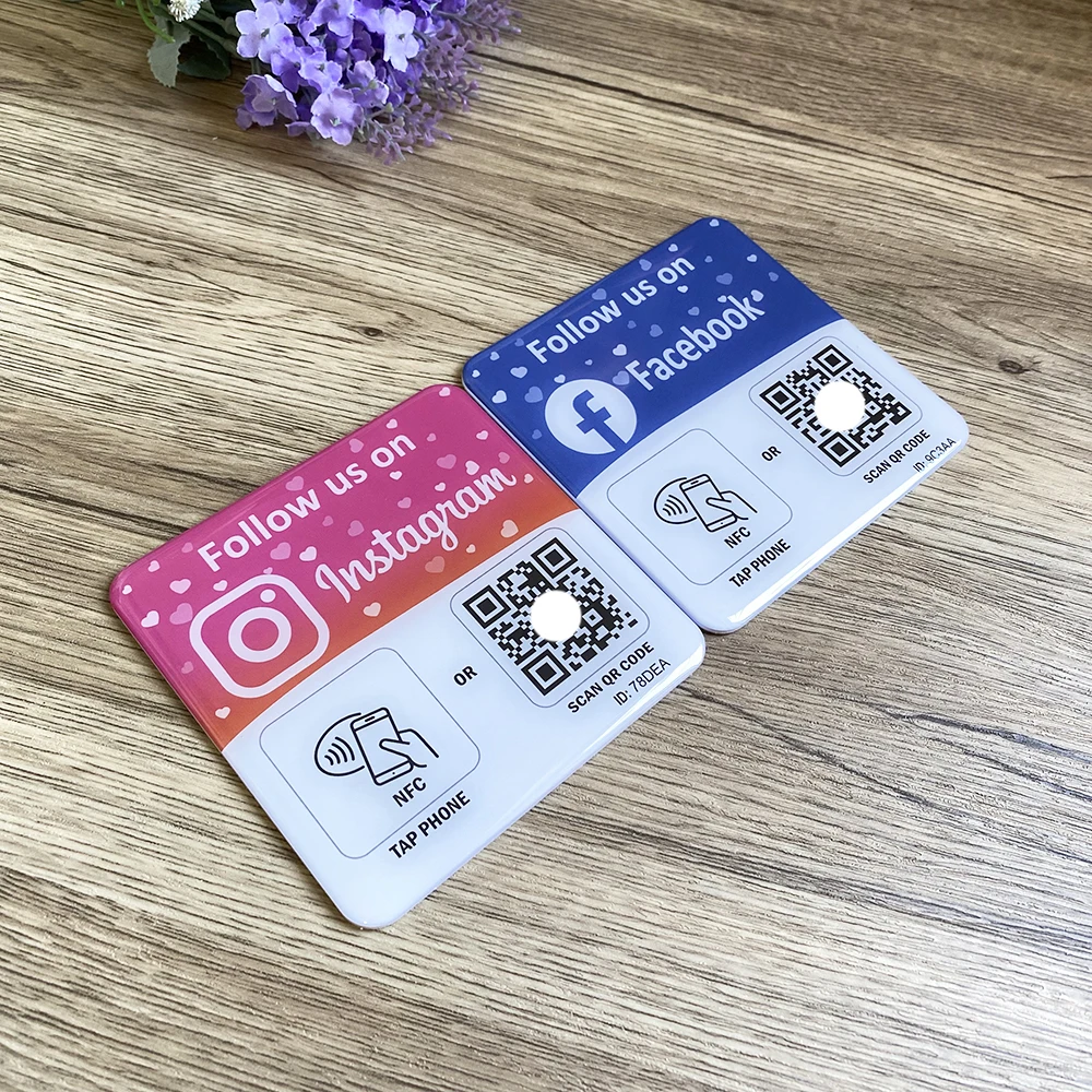 10cm QR Code and NFC Tap  Plate Google Review Plaque Instagram Facebook Tripadvisor Trustpilot Review