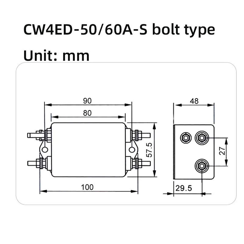 Single and two-stage DC EMI filter CW4EL2D-30A-S CW4ED-40/50/60A-S 110VDC power supply filter power purifier Anti-interference