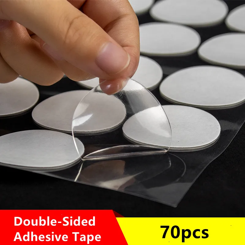 50/70 Uds Nano Gel Mat cinta transparente redonda sin rastro extraíble adhesivo cinta adhesiva de doble cara para manualidades DIY póster mano Dec
