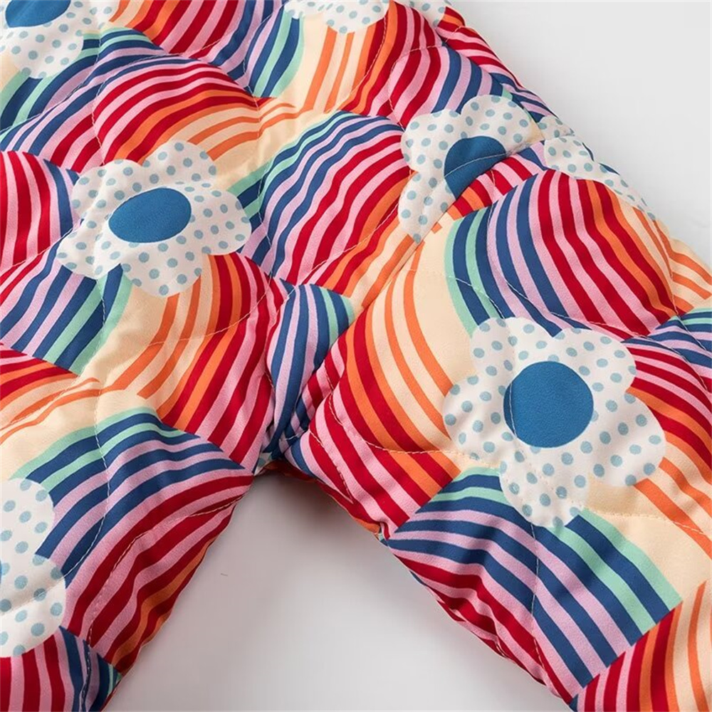 Inverno novo produto moda feminina e casual versátil solto cardigan decoração casaco de algodão impresso