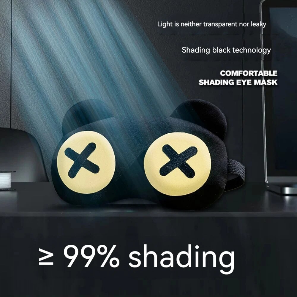 Máscara de olho bonito para crianças e estudantes, olho calmante, fadiga ocular, quente, comprimir, confortável, dormir