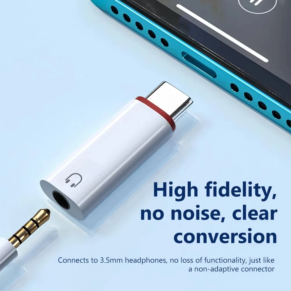 NNBILI Adapter słuchawkowy typu c na 3,5 mm Konwerter audio USB C na 3,5 mm do iPhone'a 15 Samsung Złącze słuchawkowe USB C na 3,5 mm