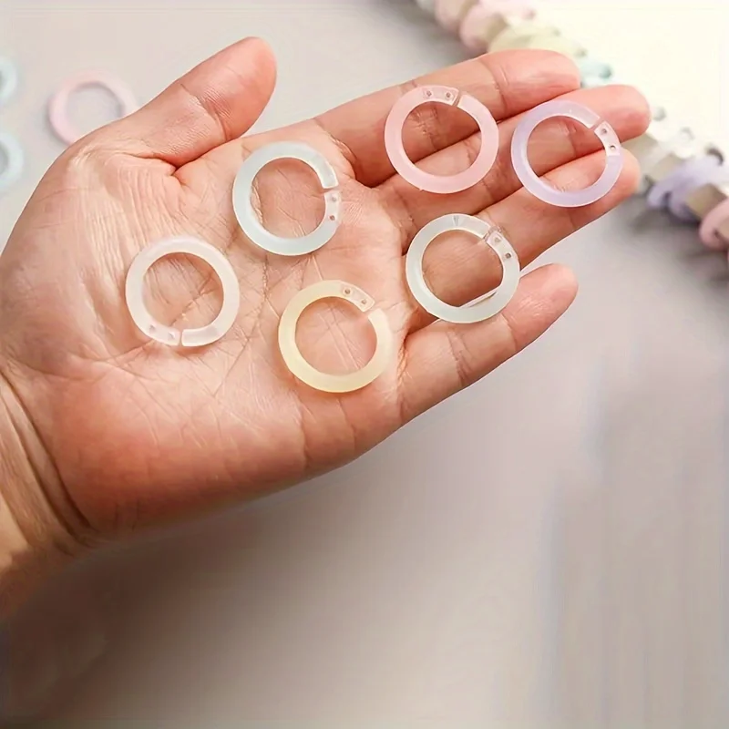 20/50pcs สีสันหลวมแหวน Binding COIL พลาสติกที่ถอดออกได้ Punch แหวนหัวเข็มขัดแฟ้มองค์กร Office Accessorie
