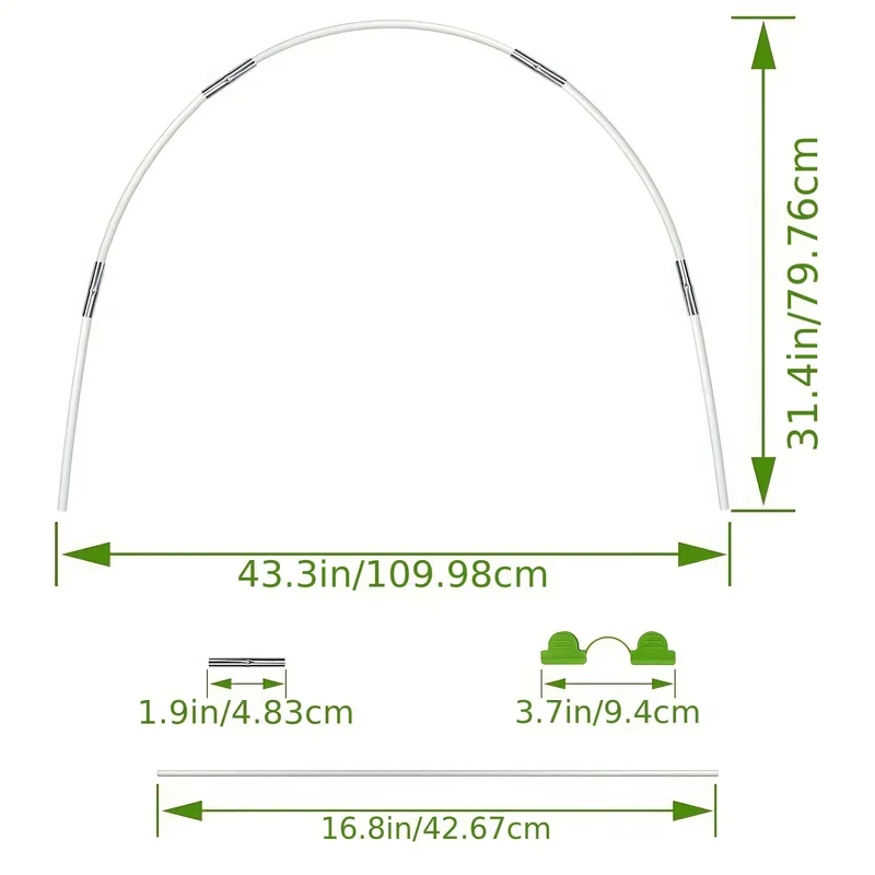 G​​Garden Arch Frame - Rust-Proof Fiberglass Support Arch & Plant Support Stake​