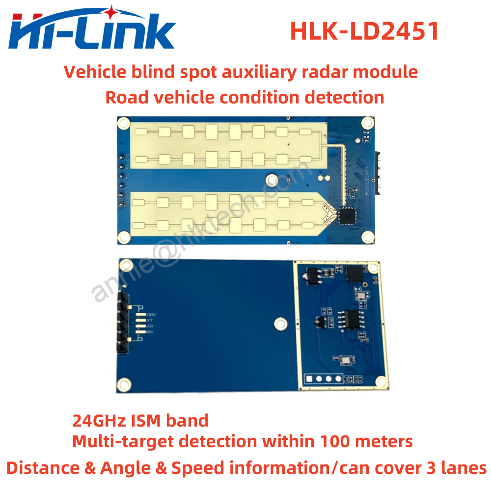 Hilink LD2451 24G veículo variando velocidade medição radar de onda milimétrica HLK-LD2451 módulo sensor de monitoramento de condição de veículo