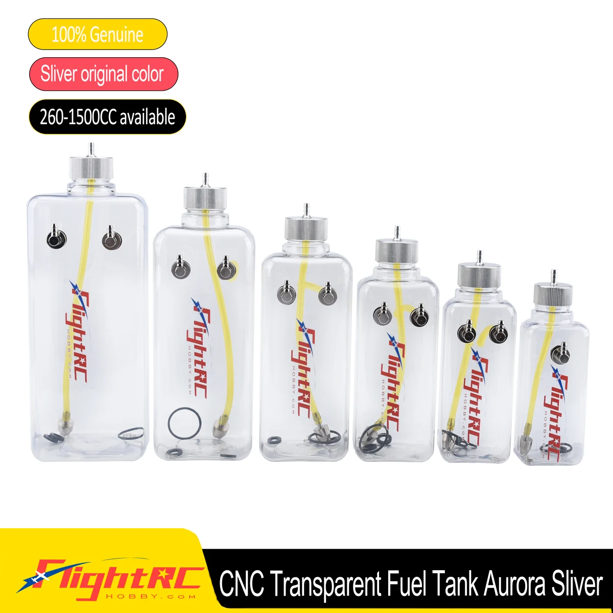 RC Топливный бак Прозрачная пластиковая бутылка 260/360/500/700/1000/1500 ML/CC Алюминиевый сплав с ЧПУ для модели самолета с газом и нитро