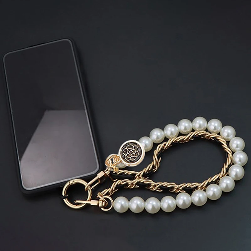 Correa de bolso de perlas Vintage para bolso, cadena de doble capa, cordón de teléfono de perlas, asas de repuesto para bolso exquisito, accesorio para bolso