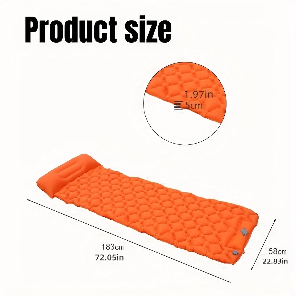 TARKA Materasso gonfiabile da campeggio Cuscino d'aria Lunghezza 183 cm/72 pollici Tenda stile corto Materassino per dormire Escursionismo Campeggio Arrampicata Forniture