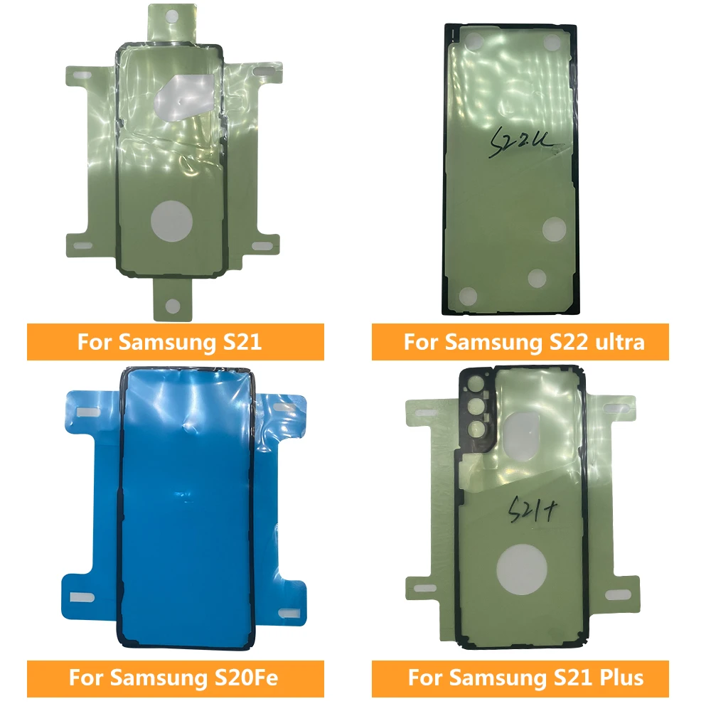 ฝาหลังแบตเตอรี่ประตูสติกเกอร์กาวเทปกันน้ําสําหรับSamsung S10 S10E S20 S21 S22 S23 Plus Ultra Fe