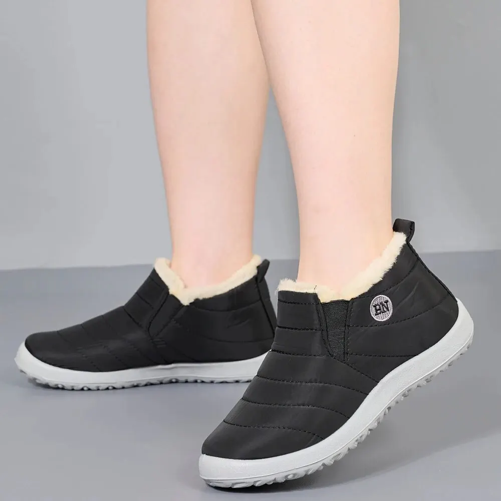 Winter Dames Laarzen Waterdichte Snowboots Causale Enkellaarsjes Plus Size Dames Warm Bont Katoenen Schoenen Pluche