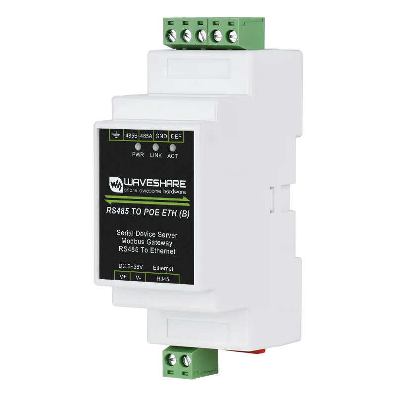 Industrieller serieller Modbus MQTT JSON-Server RS485 zu RJ45 Ethernet TCP/IP zu serieller Schienenmontage-Unterstützung mit POE-Funktion (optional)