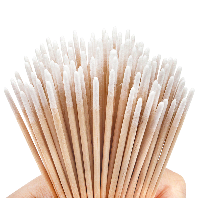 Coton-tige à double tête non pelucheux, 100/300 pièces, micro brosse, coton-tiges en bois, extension de cils, colle, outil de nettoyage
