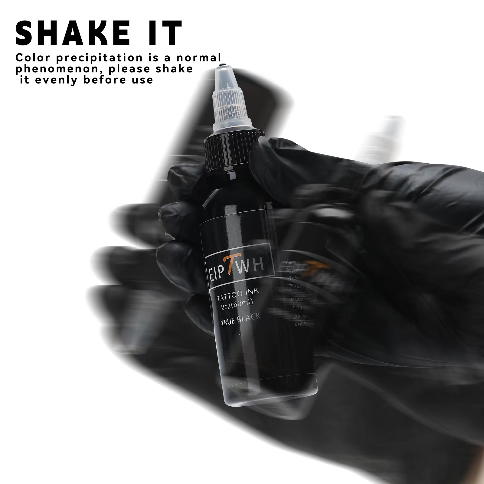 Colorante de tinta para tatuaje, colorante para tatuaje blanco y negro de 2oz (60ml), juego de tinte consumible blanco y negro para tatuaje profesional