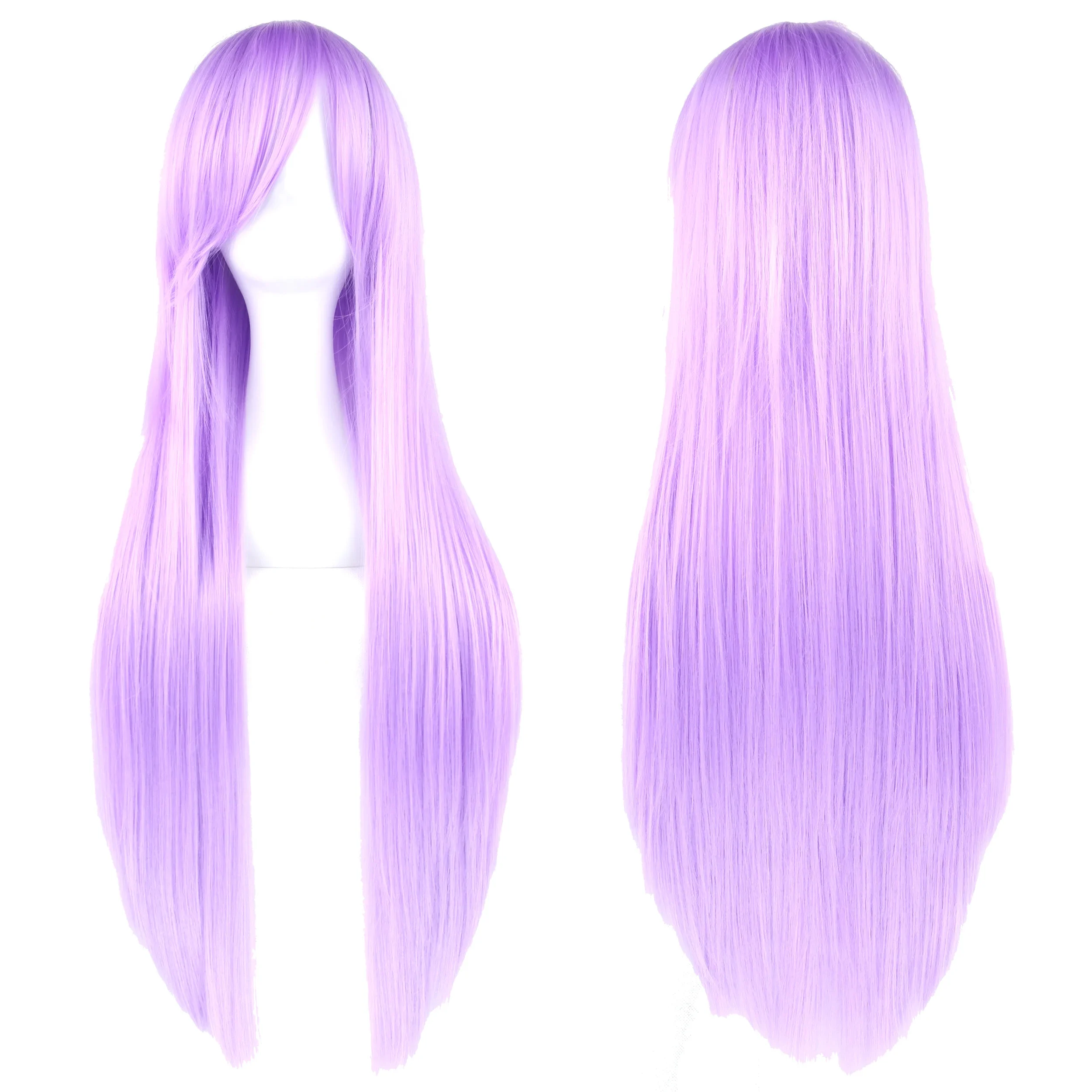 80 ซม.ยาวตรงวิกผมสังเคราะห์-หญิง Sliver วิกผมสีเทาสีชมพูสีฟ้าสีขาวคอสเพลย์วิกผมสําหรับผู้หญิงผมปลอม