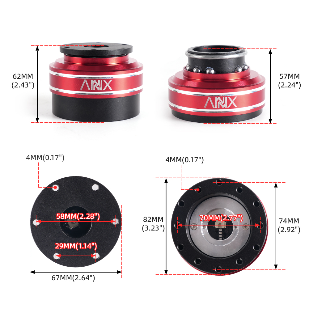 MUGE-Новый 6-луночный гоночный симулятор игрового руля, быстроразъемный адаптер ступицы 70 мм для MOZA Simagic M10 A/Mini Euro Truck QR040