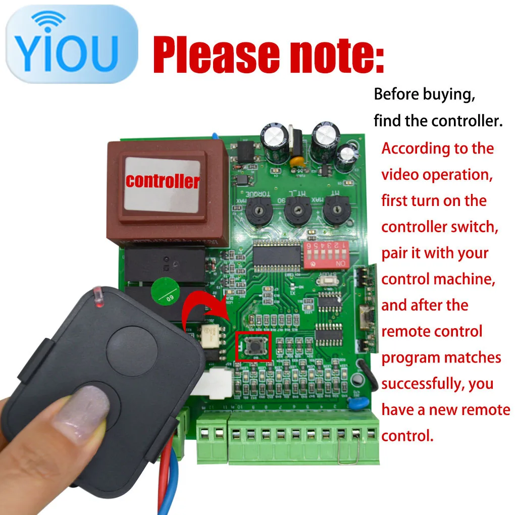 YIOU Era Flor (FL02RE) Garage Door Remote Control Compatible for 433Mhz Rolling Code NICE ON2 ON4 ON2E ON4E FLO2R-S FLO4R-S
