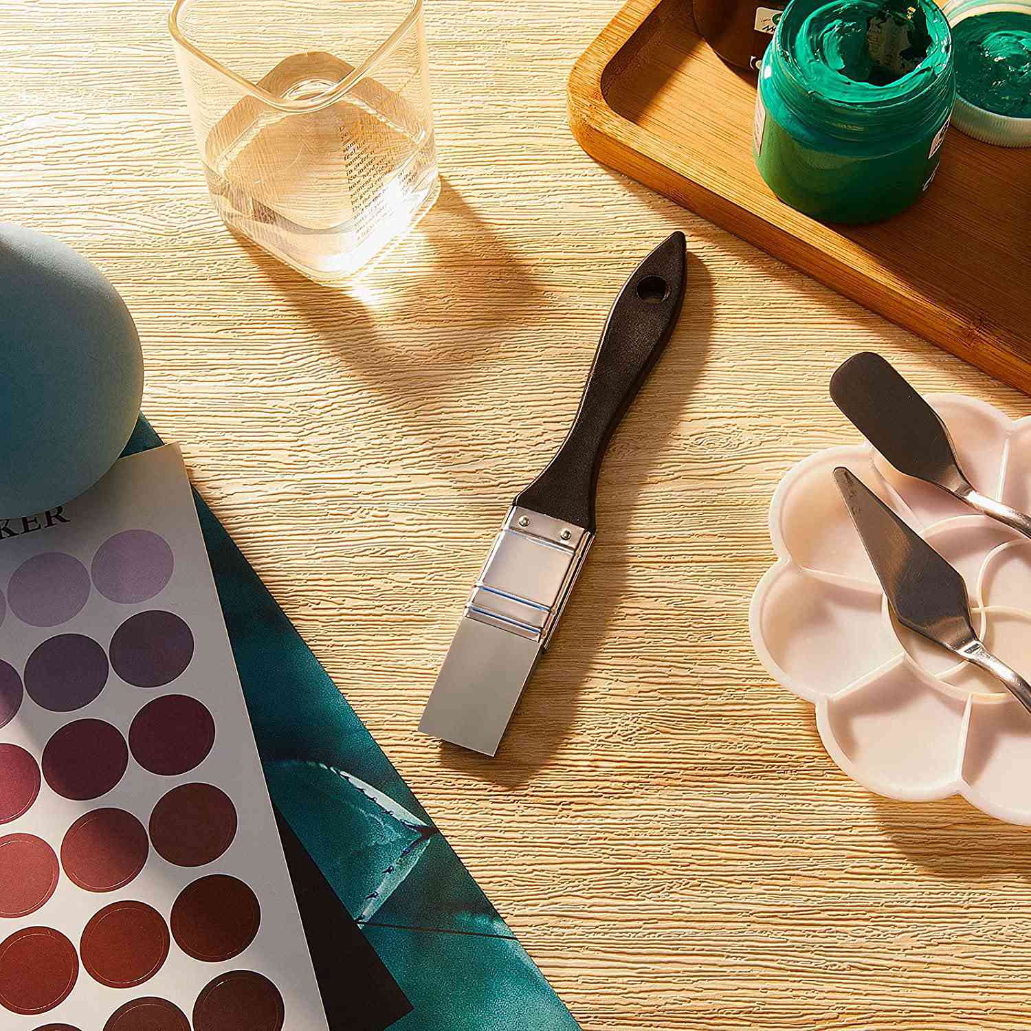 シリコンブラシ,ワイドカラー,フラットシリコン,フレキシブル,アクリルと水性ペイントツール,1インチ