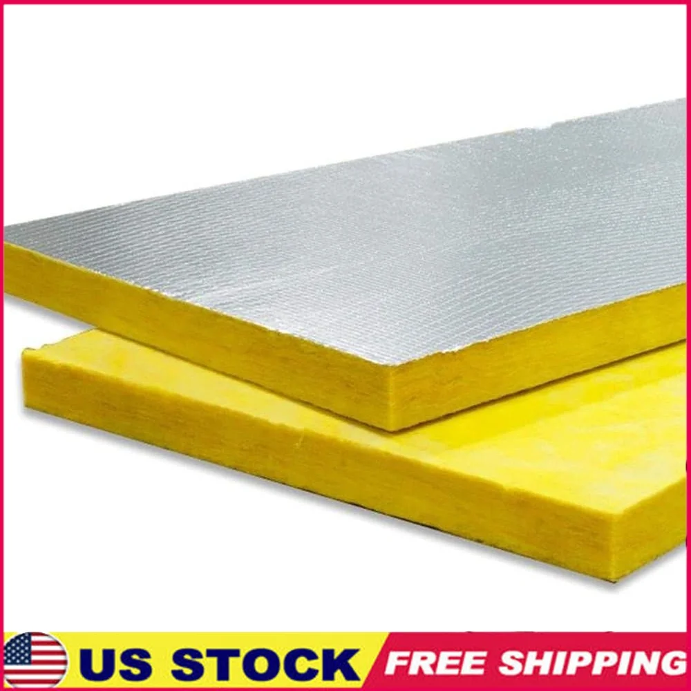 703 FRK Fiberglass Insulation Board 2 Inch Thermal Acoustic Sound Absorption R-Value 8 6 Pack Fire Rated 24x48 inch