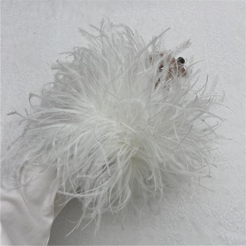 Pulsera de plumas Extra grande para mujer, Mangas de brazo con plumas, puño a presión, ropa, calentador