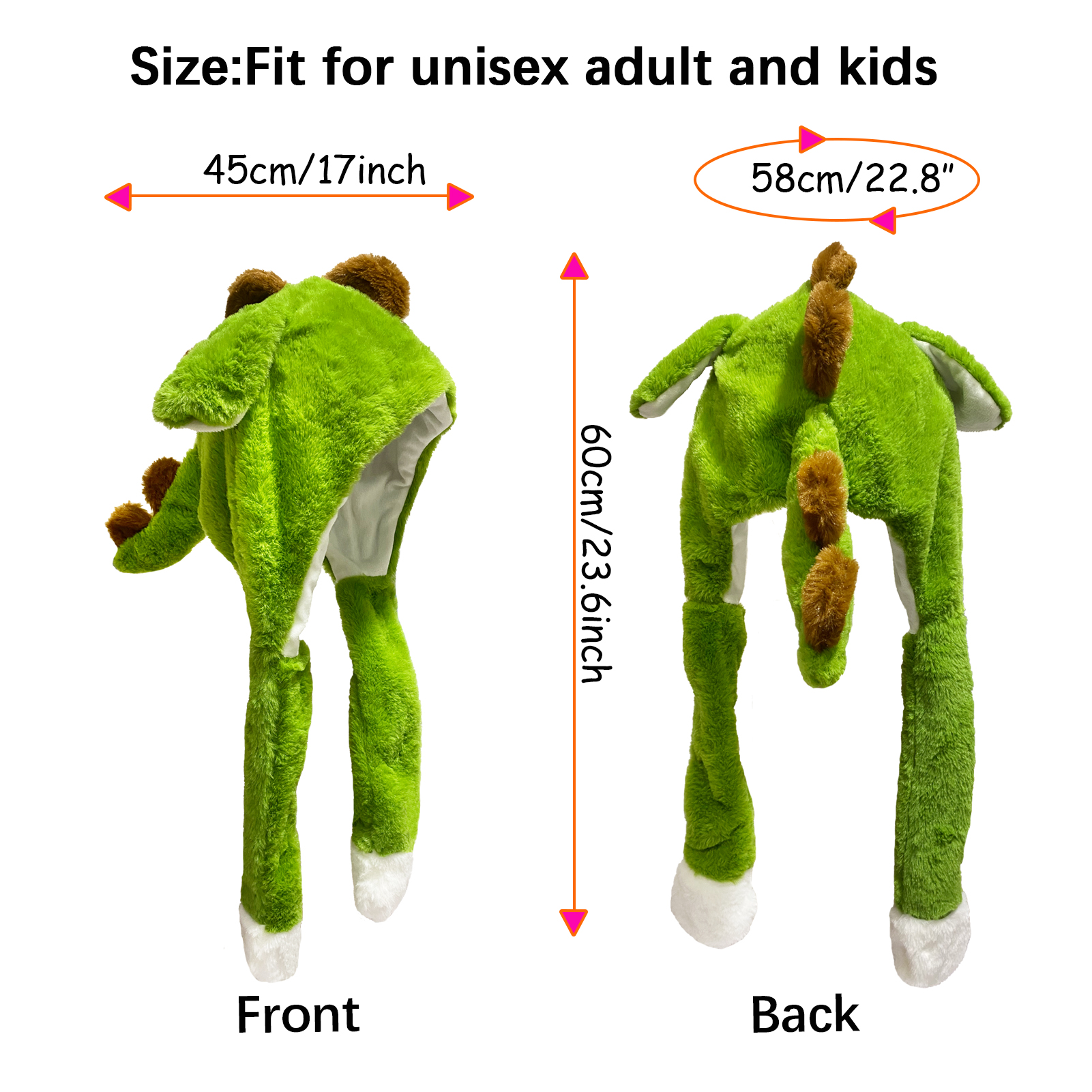 Шапка с подвижными ушками динозавра, плюшевые кроличьи уши, движущиеся прыгающие вверх, платье для косплея для детей и взрослых, подарок на Хэллоуин и Рождество