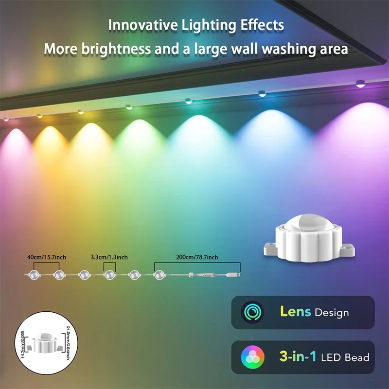 RGB Traufe Lichter Bluetooth Permanent Außen Beleuchtung Lichter Musik Sync Timer IP67 Wasserdichte String Party Hause Urlaub Dekor