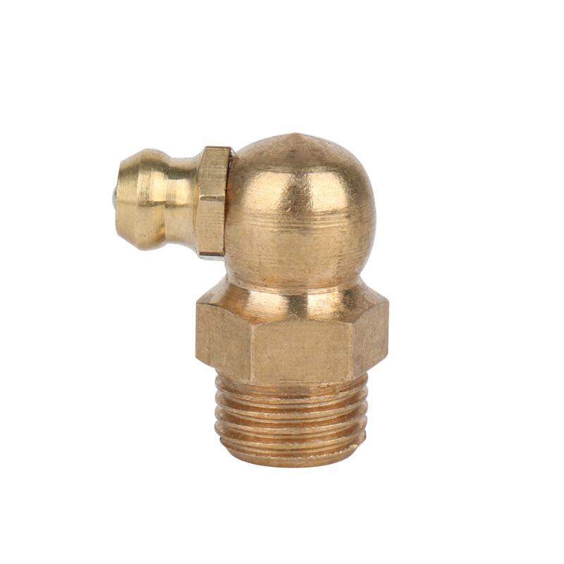Brass Grease Nipple Metric Imperial Male Thread Straight Elbow Type Oil Zerk Fitting for Grease Gun