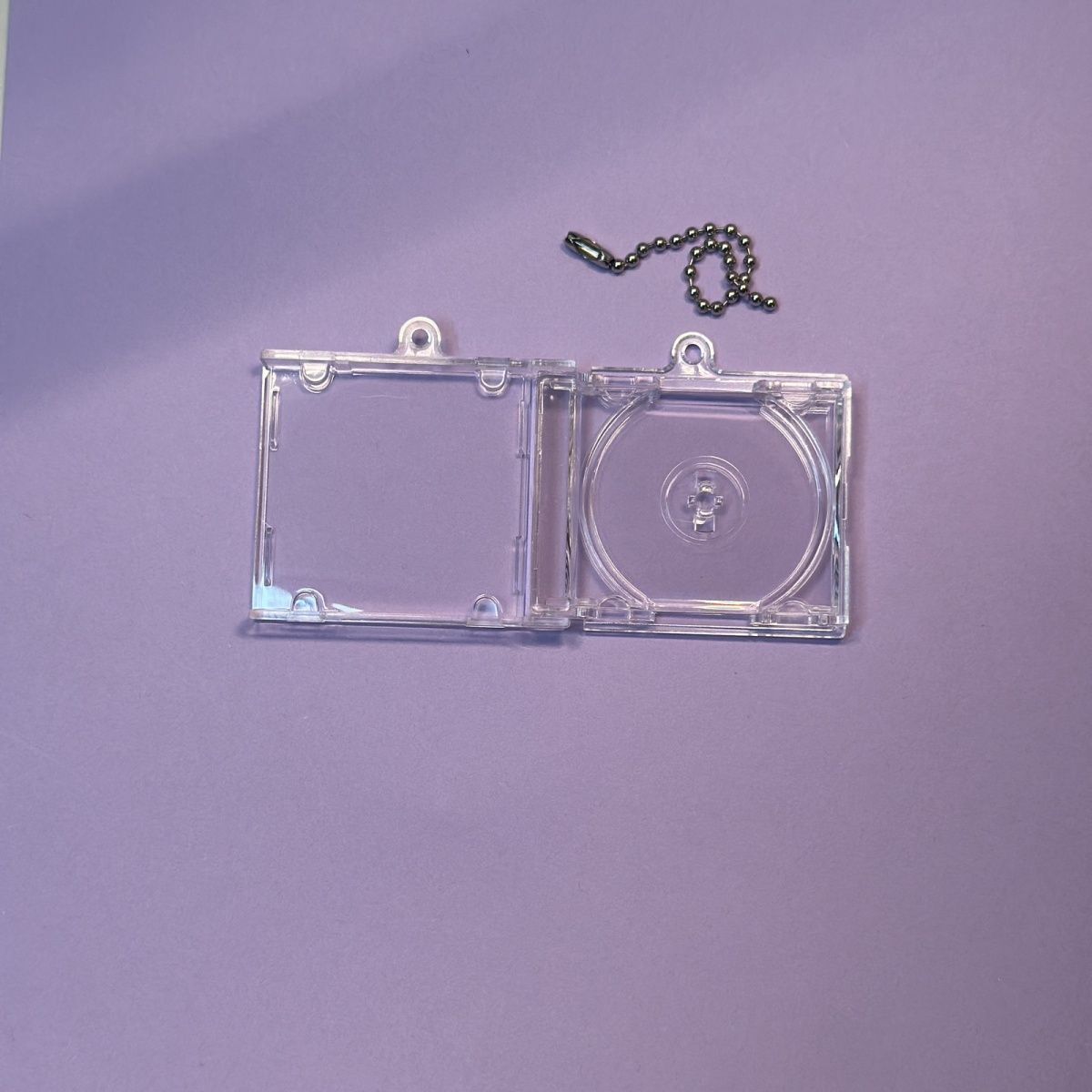 1pcs Blank Mini CD Case Keychain for  DIY Keychains with NFC Smart Backpack Hanging Decor Chain/Clip