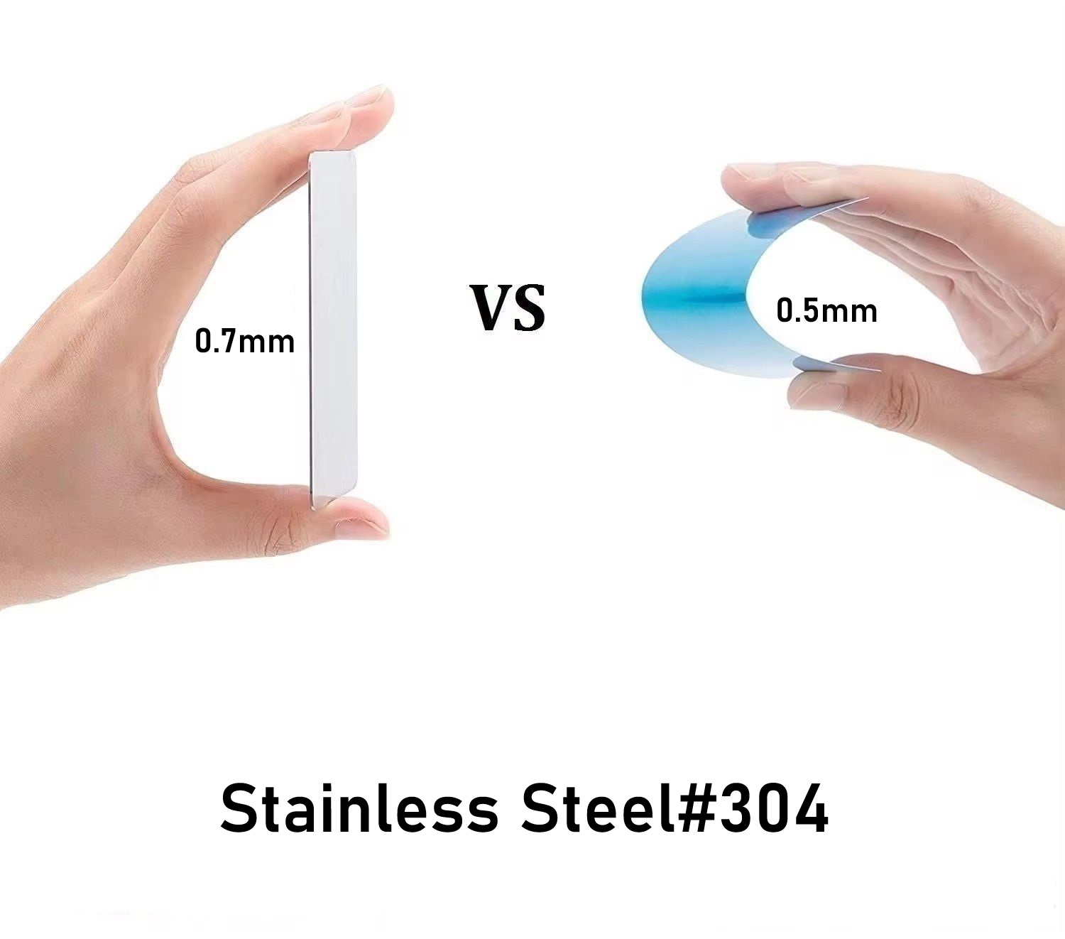 Dicke 0,7 mm große Edelstahl-Visitenkarten aus silberfarbenem Metall, beidseitig gebürstete Oberfläche 1/2/5/10/15 – Sie wählen die Menge