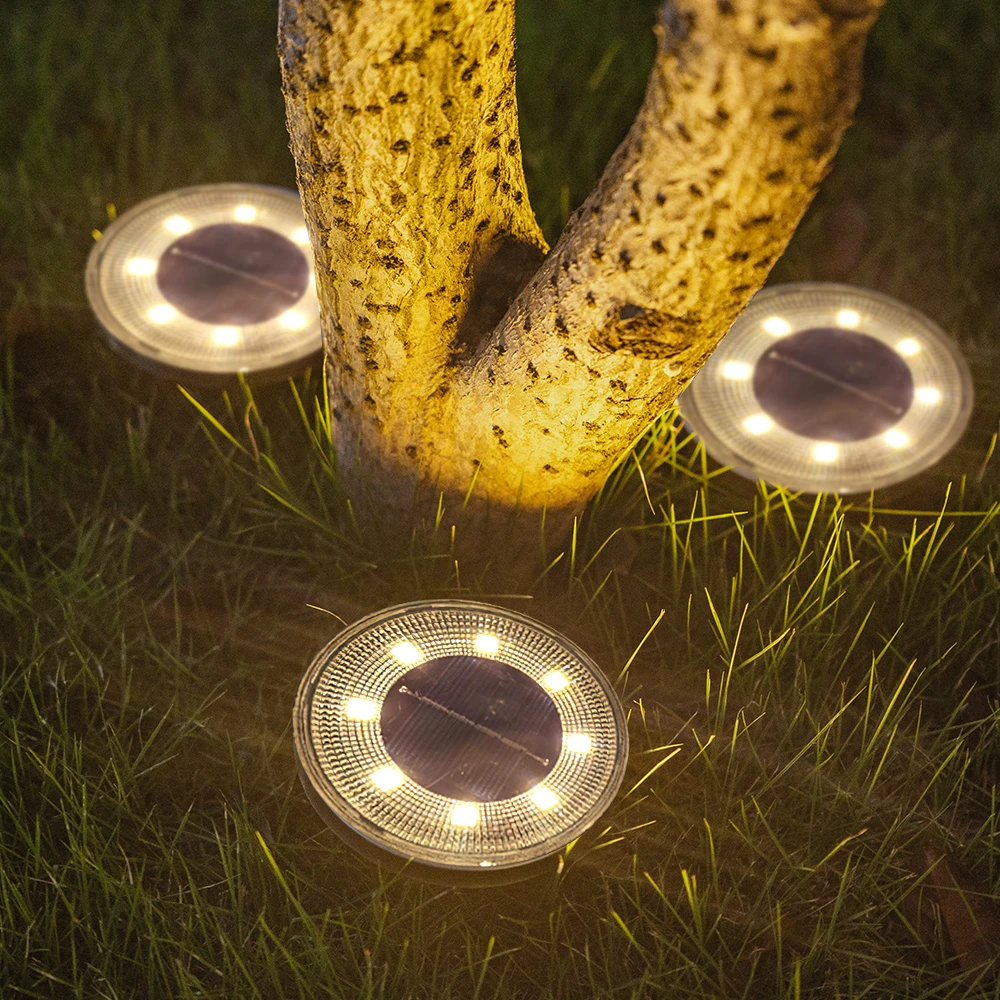 Ip68 à prova dip68 água led ao ar livre energia solar luz à terra controle de iluminação caminho deck luzes quintal garagem gramado jardim decoração lâmpada