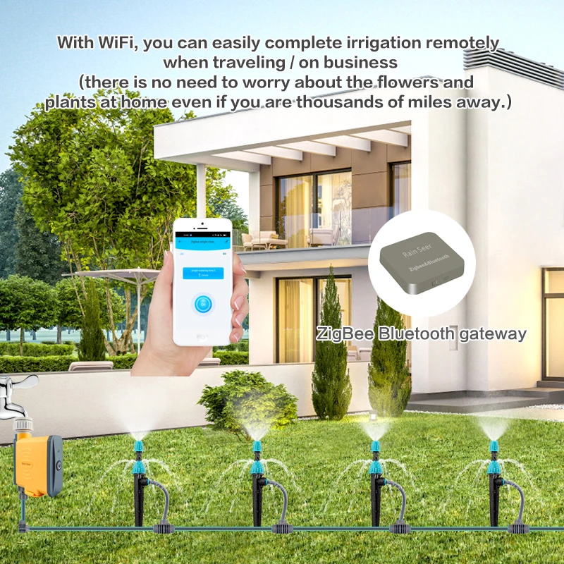 Rain Seer Tuya Zigbee 정원 홈 관개 급수 타이머 WiFi 워터 타이머 휴대 전화 리모컨