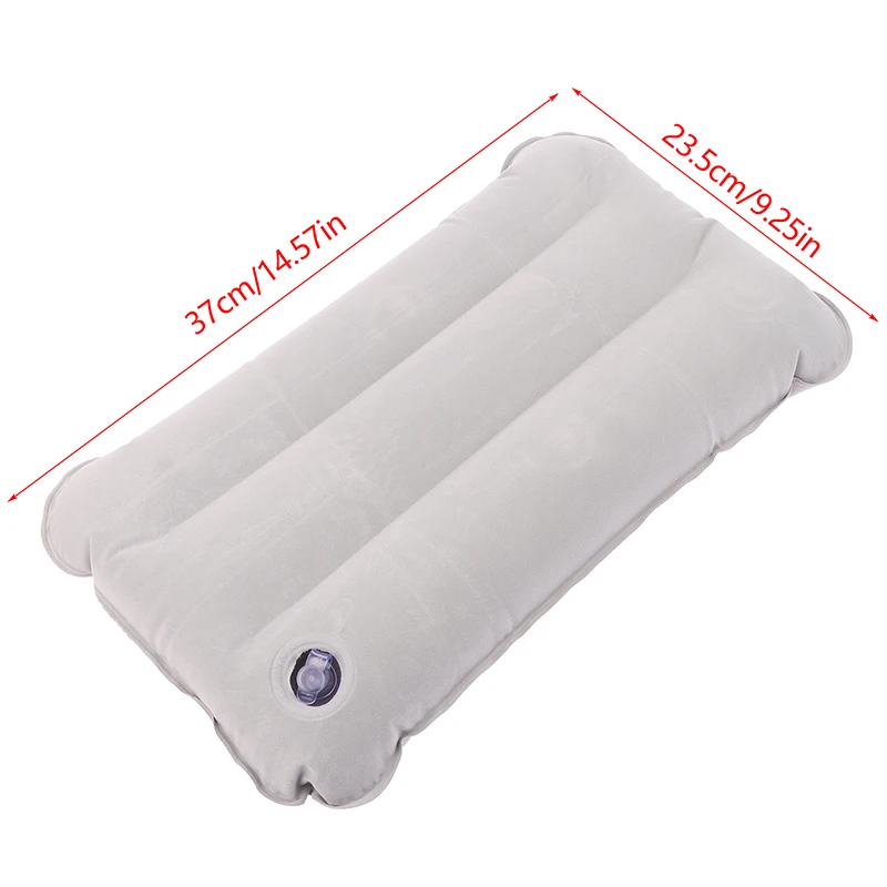 Almohada inflable portátil de PVC flocado, almohada de aire para dormir para acampar, viajes, senderismo al aire libre, vuelo, almohada plegable para reposacabezas