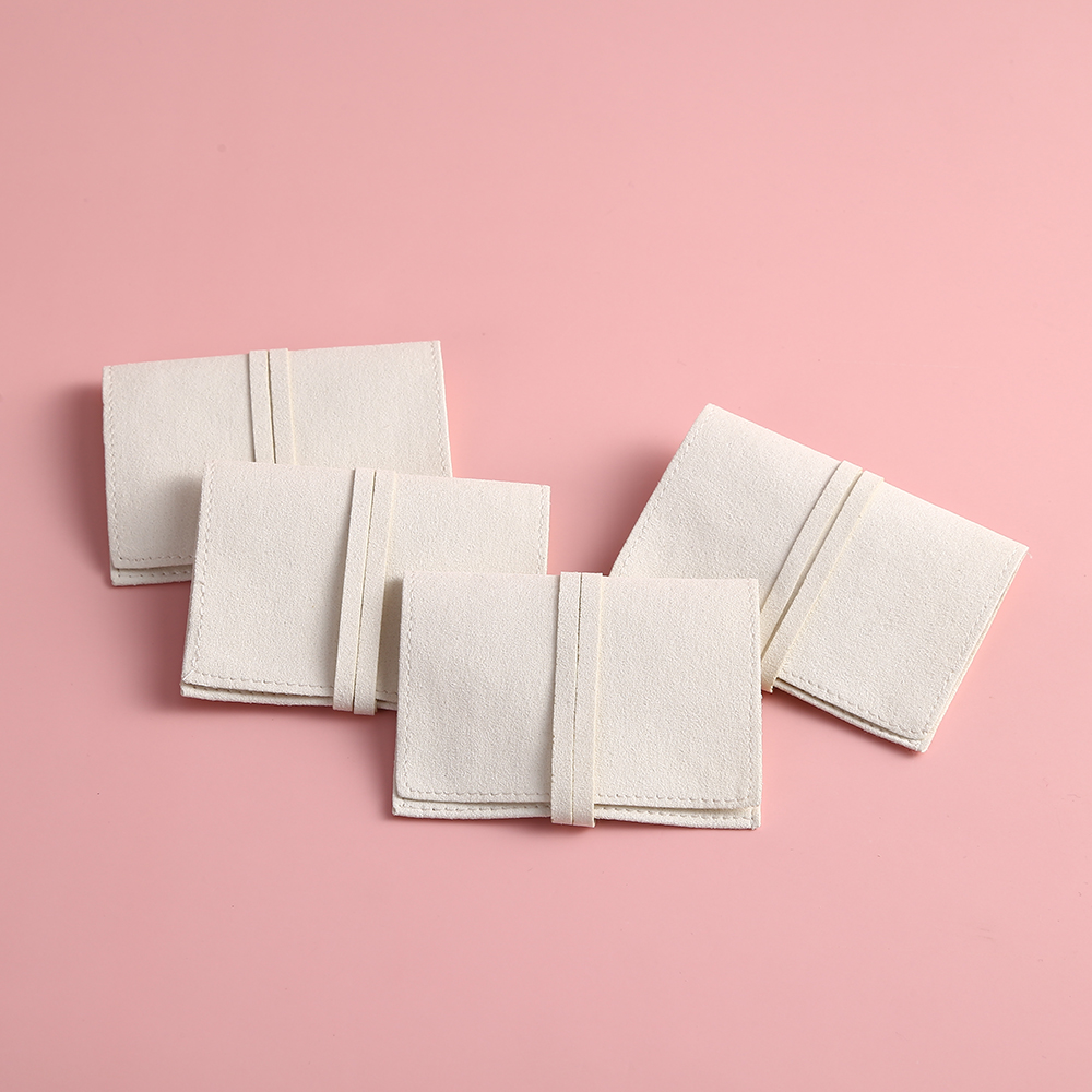 Bolsa de joyería de 5 uds., bolsa de joyería de microfibra con sobre de cinta, bolsa de embalaje de regalo para anillo, pendientes, collar, pulsera, colgante