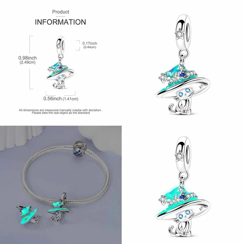 Chất Liệu Bạc 925 Nhiều Màu Sắc Hoa Hướng Dương Ma Quỷ Mắt Màu Sắc Màu Máy Bay Trái Đất Quyến Rũ Phù Hợp Với Nguyên Bản Mặt Dây Chuyền Trang Sức Tạo Nên Vòng Tay