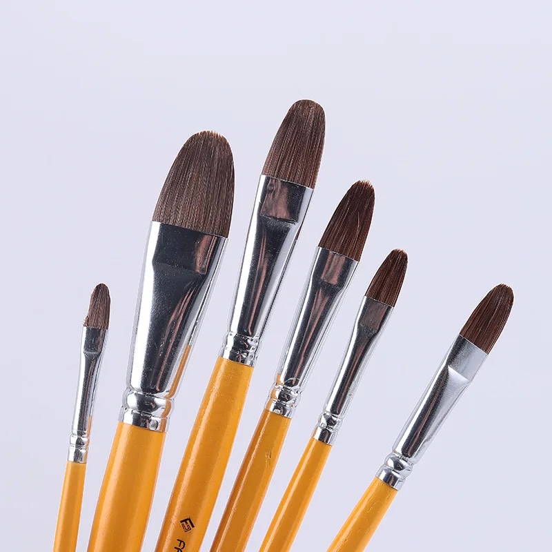 1 Chiếc/6 Nghệ Thuật Vẽ Tiếp Liệu Bút Lông Sói Cọ Sơn Chuyên Nghiệp Màu Nước Acrylic Tay Cầm Bằng Gỗ Tranh Bút Lông